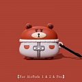 Cute коричневый Space Bear | Airpod Case | Silicone Case for Apple AirPods 1, 2, Pro Косплей